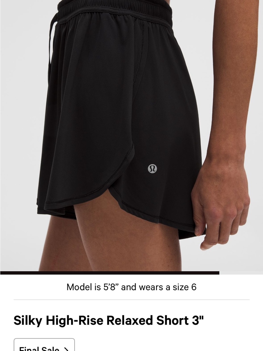 lululemon athletica Black High-Rise Silky Relaxed Shorts